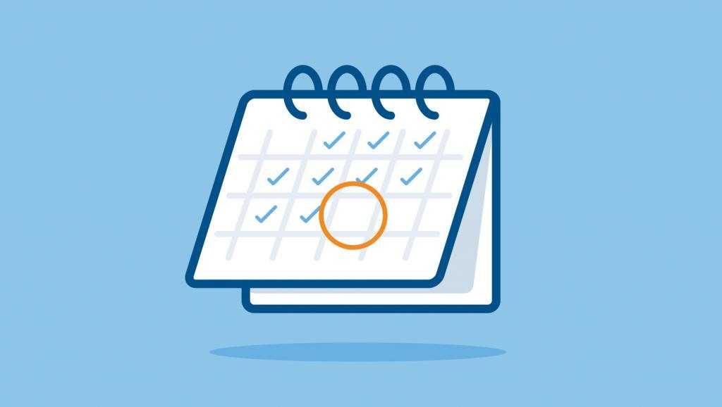Illustration of a calendar with one date circled
